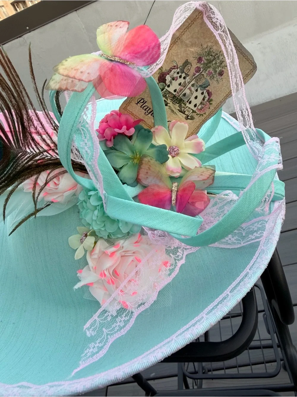 Aqua Feathered Fascinator Hat for Women - Elegant Event Headpiece